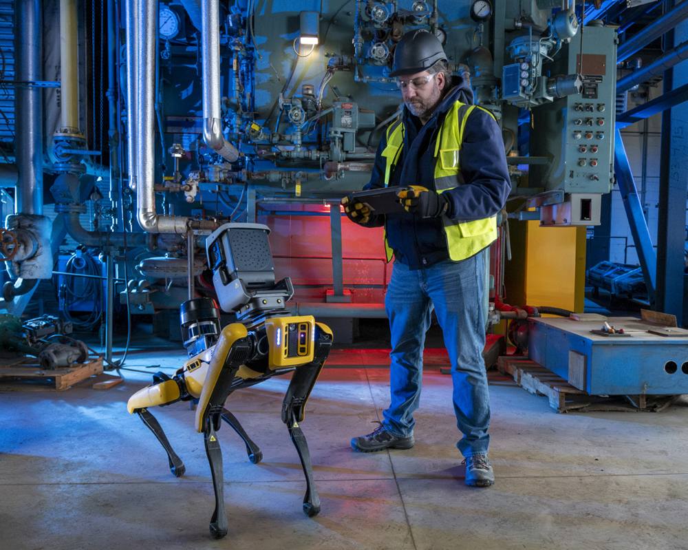 Spot inspecting with an operator